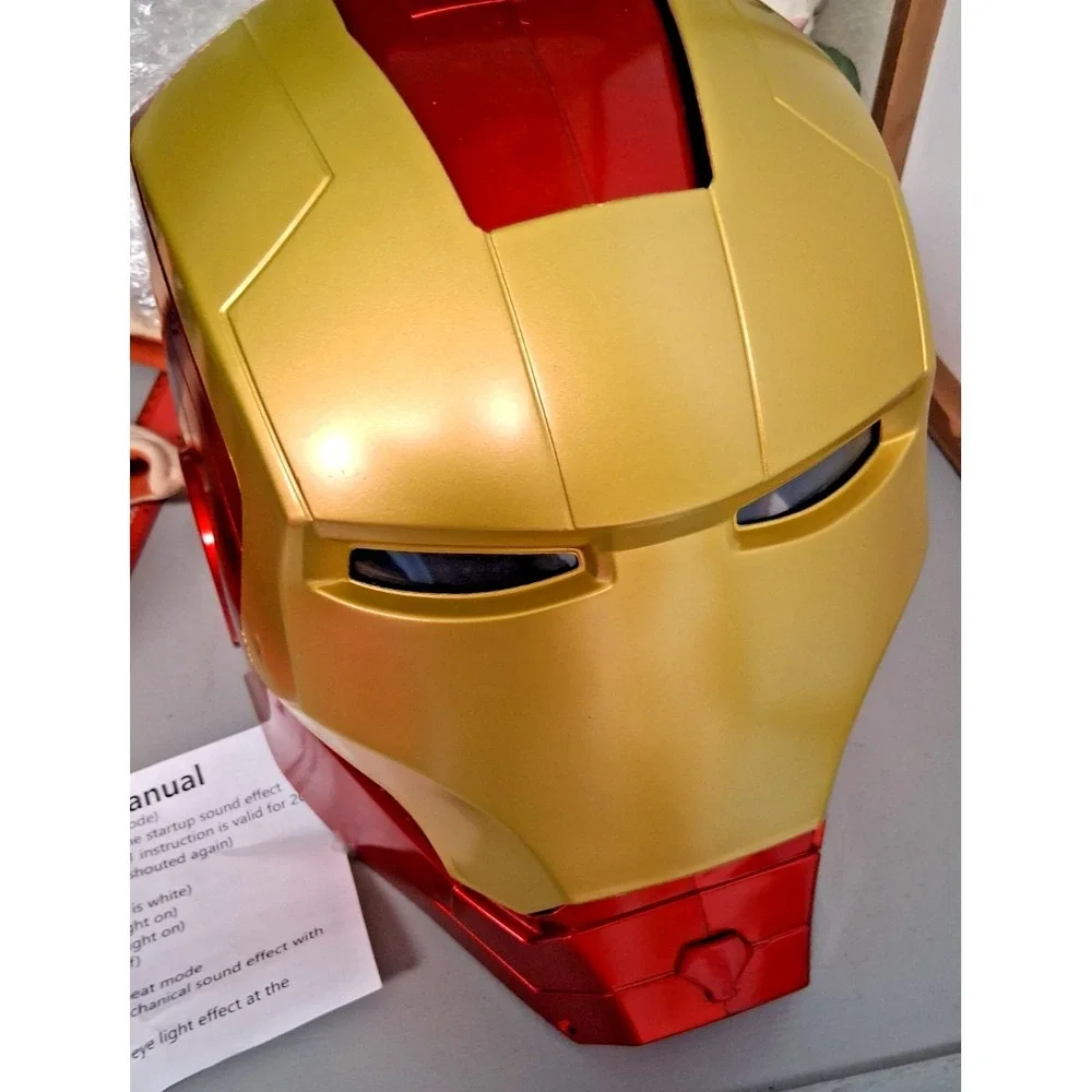Iron Man Mark VII Headgear 1:1 Helmet LED Eyes Gold CG7248 Wearable New in Box